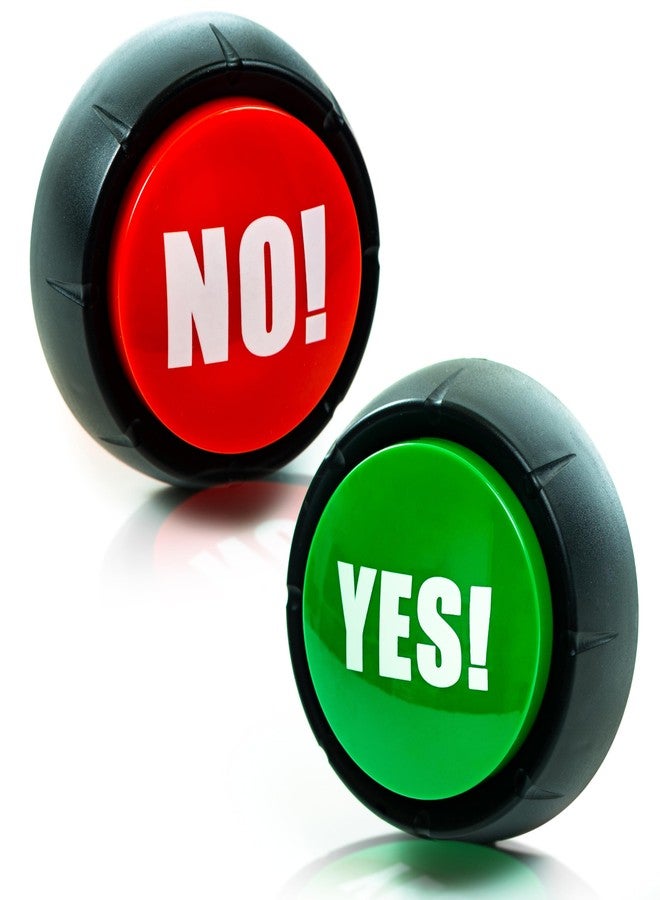 Granatan Yes Button and No Button with Sound, Answer Buzzers Set of 2 Buzzers for Game Show, Yes No Button, Gag Gifts - Image 1